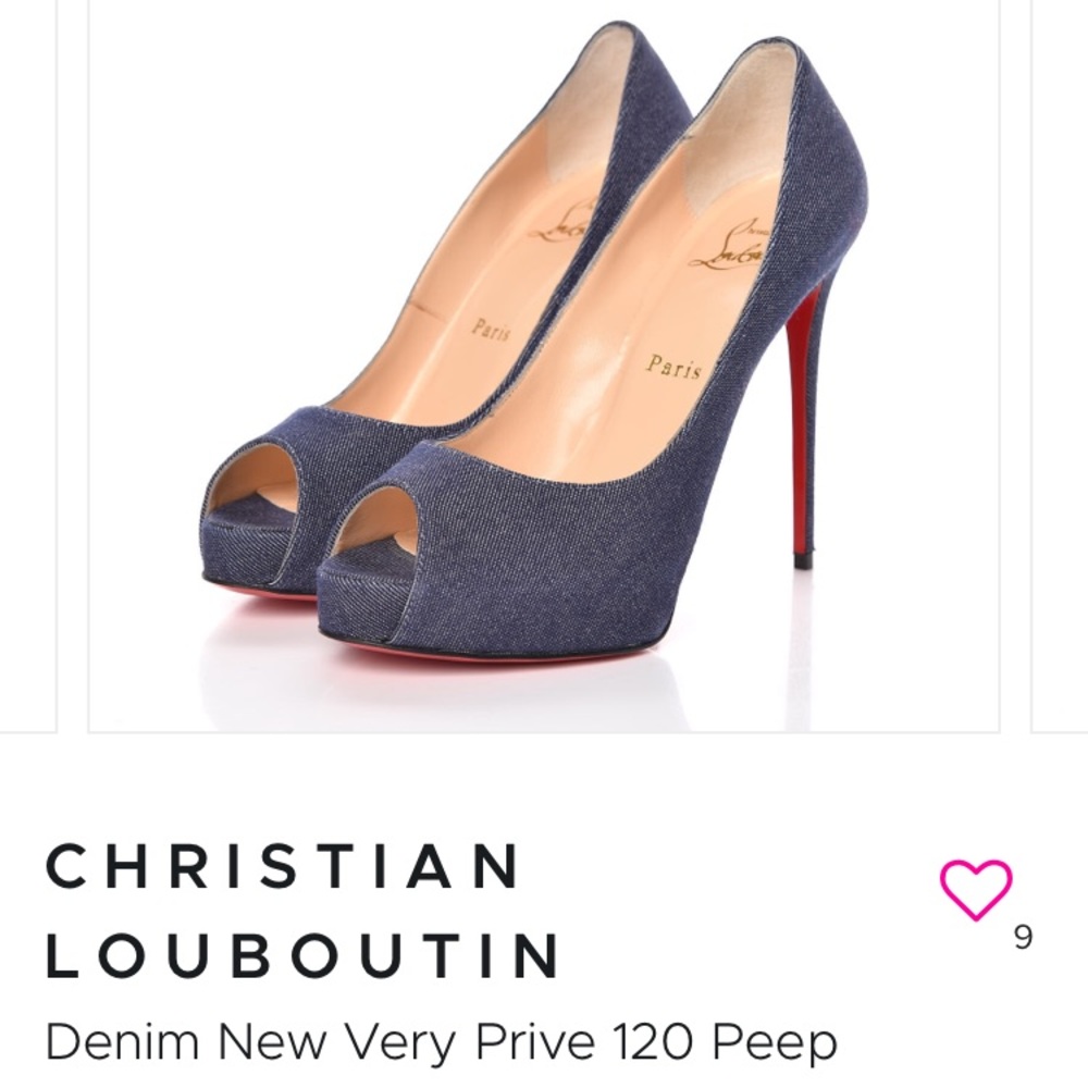 Christian Louboutin New Very Prive 120 Denim 38.5.   closing out   last chance